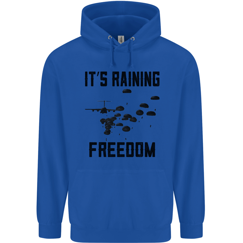 Freedom Parachute Regiment Para 1 2 3 4 10 Mens 80% Cotton Hoodie Royal Blue