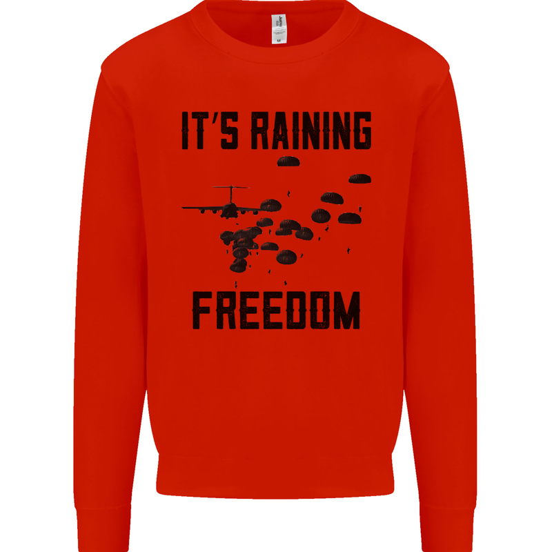 Freedom Parachute Regiment Para 1 2 3 4 10 Mens Sweatshirt Jumper Bright Red