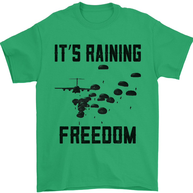 Freedom Parachute Regiment Para 1 2 3 4 10 Mens T-Shirt Cotton Gildan Irish Green