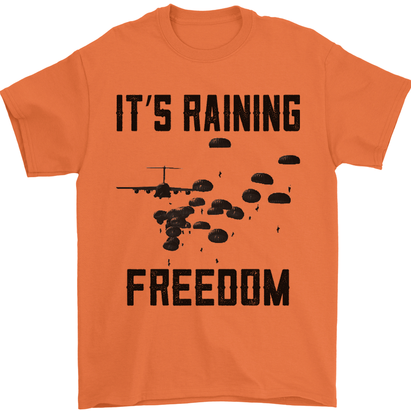 Freedom Parachute Regiment Para 1 2 3 4 10 Mens T-Shirt Cotton Gildan Orange