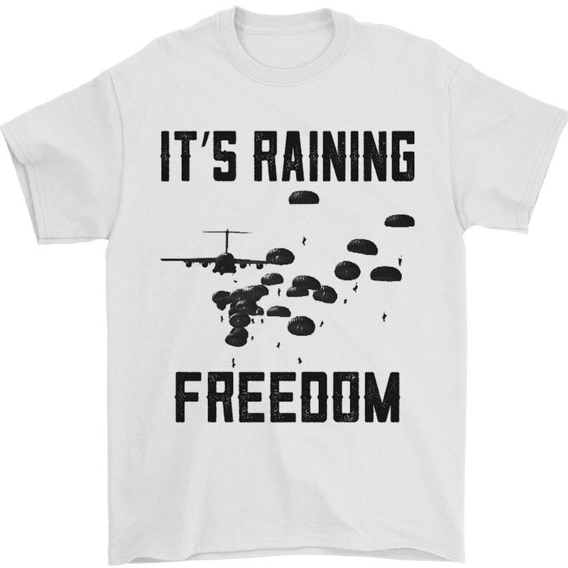 Freedom Parachute Regiment Para 1 2 3 4 10 Mens T-Shirt Cotton Gildan White