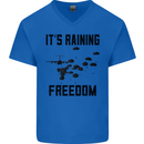 Freedom Parachute Regiment Para 1 2 3 4 10 Mens V-Neck Cotton T-Shirt Royal Blue
