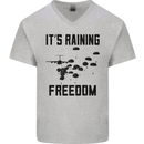 Freedom Parachute Regiment Para 1 2 3 4 10 Mens V-Neck Cotton T-Shirt Sports Grey