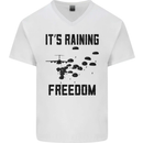 Freedom Parachute Regiment Para 1 2 3 4 10 Mens V-Neck Cotton T-Shirt White