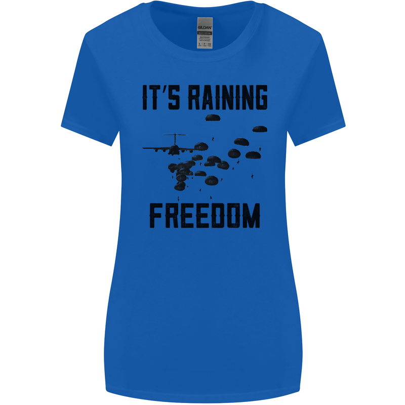 Freedom Parachute Regiment Para 1 2 3 4 10 Womens Wider Cut T-Shirt Royal Blue