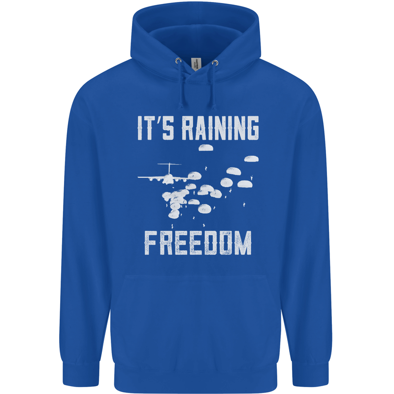 Freedom Parachute Regiment Para 1 2 3 4 SAS Mens 80% Cotton Hoodie Royal Blue