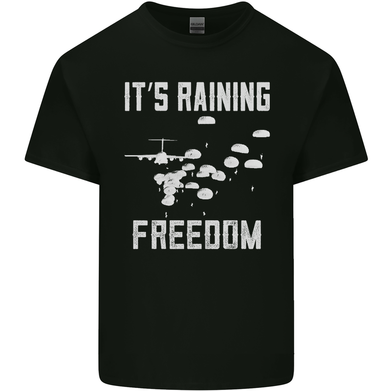 Freedom Parachute Regiment Para 1 2 3 4 SAS Mens Cotton T-Shirt Tee Top Black