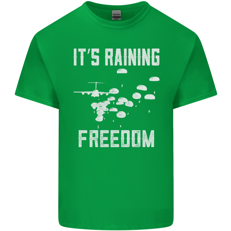 Freedom Parachute Regiment Para 1 2 3 4 SAS Mens Cotton T-Shirt Tee Top Irish Green