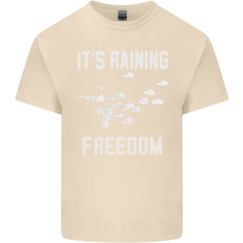 Freedom Parachute Regiment Para 1 2 3 4 SAS Mens Cotton T-Shirt Tee Top Natural