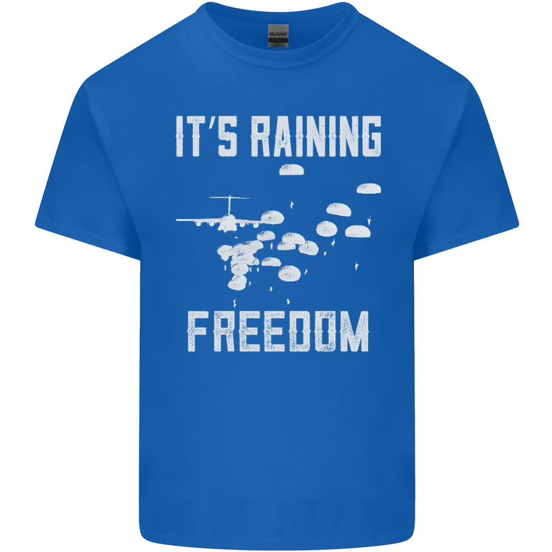 Freedom Parachute Regiment Para 1 2 3 4 SAS Mens Cotton T-Shirt Tee Top Royal Blue