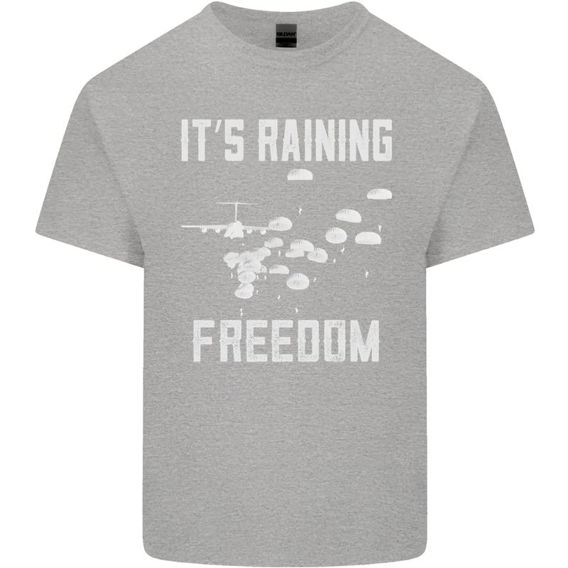 Freedom Parachute Regiment Para 1 2 3 4 SAS Mens Cotton T-Shirt Tee Top Sports Grey