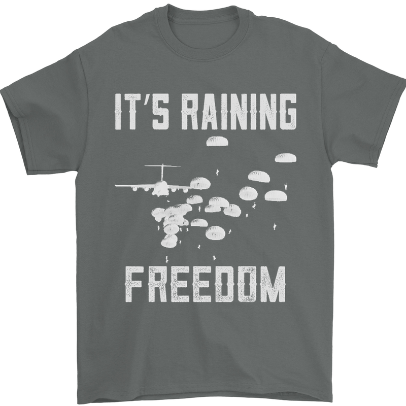 Freedom Parachute Regiment Para 1 2 3 4 SAS Mens T-Shirt Cotton Gildan Charcoal