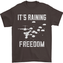 Freedom Parachute Regiment Para 1 2 3 4 SAS Mens T-Shirt Cotton Gildan Dark Chocolate