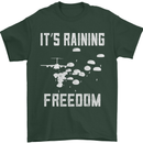 Freedom Parachute Regiment Para 1 2 3 4 SAS Mens T-Shirt Cotton Gildan Forest Green