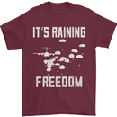 Freedom Parachute Regiment Para 1 2 3 4 SAS Mens T-Shirt Cotton Gildan Maroon