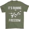 Freedom Parachute Regiment Para 1 2 3 4 SAS Mens T-Shirt Cotton Gildan Military Green