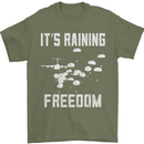 Freedom Parachute Regiment Para 1 2 3 4 SAS Mens T-Shirt Cotton Gildan Military Green