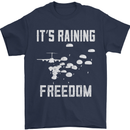 Freedom Parachute Regiment Para 1 2 3 4 SAS Mens T-Shirt Cotton Gildan Navy Blue