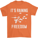 Freedom Parachute Regiment Para 1 2 3 4 SAS Mens T-Shirt Cotton Gildan Orange