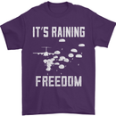 Freedom Parachute Regiment Para 1 2 3 4 SAS Mens T-Shirt Cotton Gildan Purple