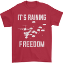 Freedom Parachute Regiment Para 1 2 3 4 SAS Mens T-Shirt Cotton Gildan Red