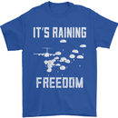 Freedom Parachute Regiment Para 1 2 3 4 SAS Mens T-Shirt Cotton Gildan Royal Blue