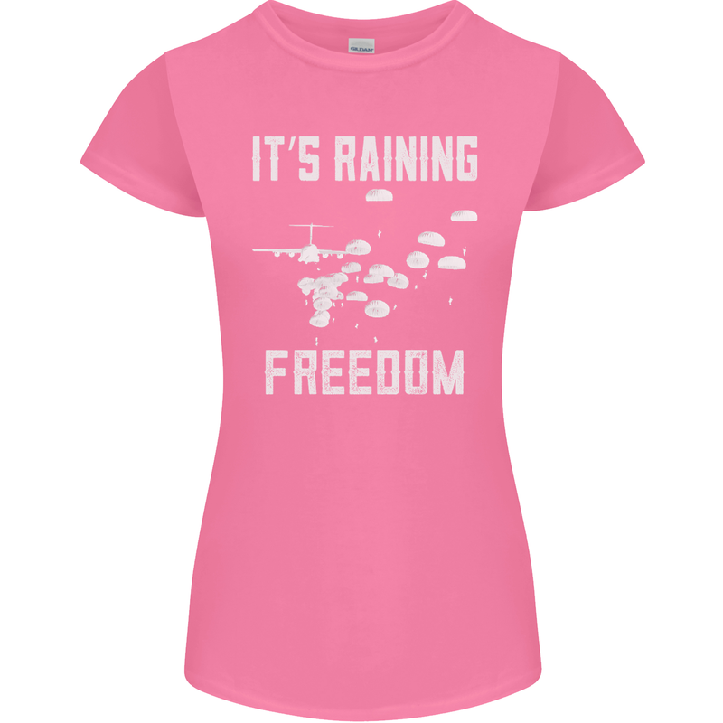 Freedom Parachute Regiment Para 1 2 3 4 SAS Womens Petite Cut T-Shirt Azalea