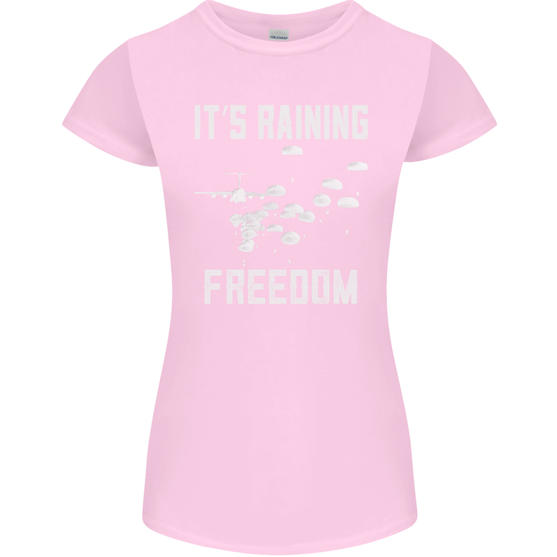 Freedom Parachute Regiment Para 1 2 3 4 SAS Womens Petite Cut T-Shirt Light Pink