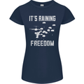 Freedom Parachute Regiment Para 1 2 3 4 SAS Womens Petite Cut T-Shirt Navy Blue
