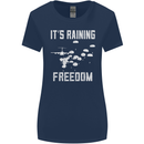 Freedom Parachute Regiment Para 1 2 3 4 SAS Womens Wider Cut T-Shirt Navy Blue