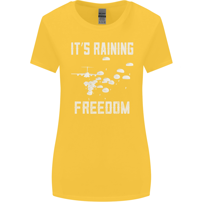 Freedom Parachute Regiment Para 1 2 3 4 SAS Womens Wider Cut T-Shirt Yellow