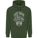 Freedom Wheels Cafe Racer Biker Motorcycle Childrens Kids Hoodie Forest Green