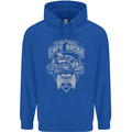 Freedom Wheels Cafe Racer Biker Motorcycle Childrens Kids Hoodie Royal Blue