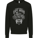 Freedom Wheels Cafe Racer Biker Motorcycle Kids Sweatshirt Jumper Black