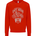Freedom Wheels Cafe Racer Biker Motorcycle Kids Sweatshirt Jumper Bright Red