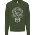 Freedom Wheels Cafe Racer Biker Motorcycle Kids Sweatshirt Jumper Forest Green