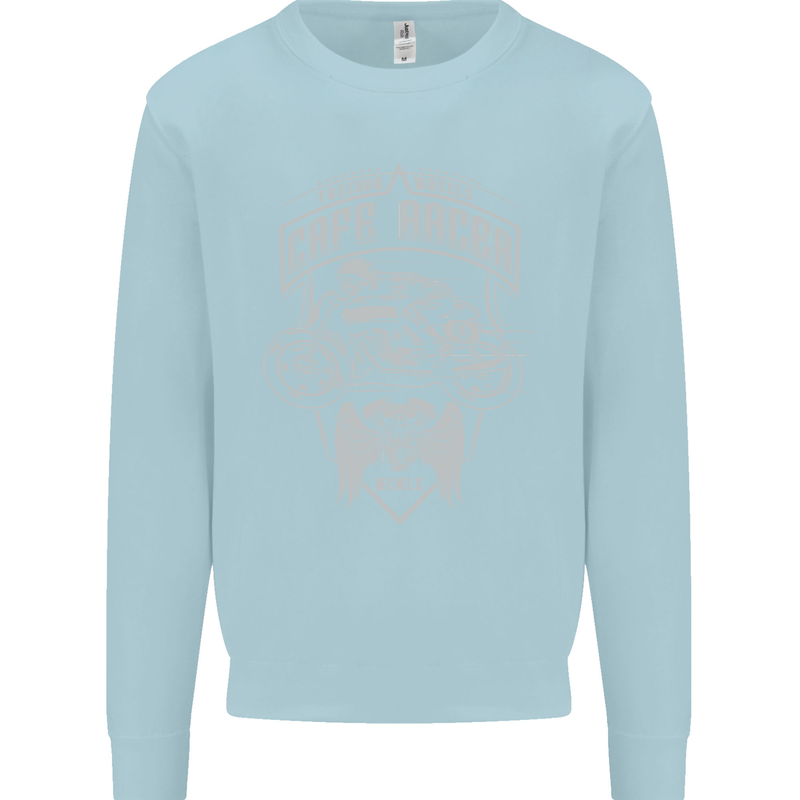 Freedom Wheels Cafe Racer Biker Motorcycle Kids Sweatshirt Jumper Light Blue
