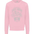 Freedom Wheels Cafe Racer Biker Motorcycle Kids Sweatshirt Jumper Light Pink