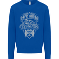 Freedom Wheels Cafe Racer Biker Motorcycle Kids Sweatshirt Jumper Royal Blue