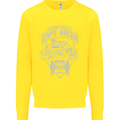 Freedom Wheels Cafe Racer Biker Motorcycle Kids Sweatshirt Jumper Yellow
