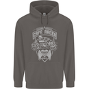 Freedom Wheels Cafe Racer Biker Motorcycle Mens 80% Cotton Hoodie Charcoal