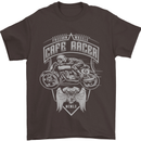 Freedom Wheels Cafe Racer Biker Motorcycle Mens T-Shirt Cotton Gildan Dark Chocolate