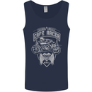 Freedom Wheels Cafe Racer Biker Motorcycle Mens Vest Tank Top Navy Blue