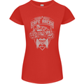 Freedom Wheels Cafe Racer Biker Motorcycle Womens Petite Cut T-Shirt Red