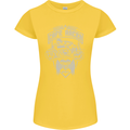Freedom Wheels Cafe Racer Biker Motorcycle Womens Petite Cut T-Shirt Yellow