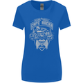 Freedom Wheels Cafe Racer Biker Motorcycle Womens Wider Cut T-Shirt Royal Blue