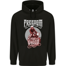 Freedom on Two Wheels Biker Motorbike Mens Hoodie Black