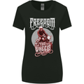 Freedom on Two Wheels Biker Motorbike Womens Wider Cut T-Shirt Black