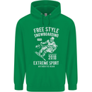 Freestyling Snowboarding Snowboard Childrens Kids Hoodie Irish Green