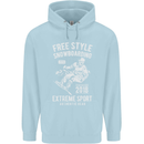 Freestyling Snowboarding Snowboard Childrens Kids Hoodie Light Blue